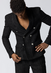 CÉLÉBRATION - BLAZER CROISÉ TWEED NOIR