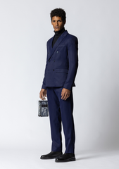 DYNASTIE - BLAZER CROISÉ BLEU MARINE
