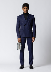 DYNASTIE - BLAZER CROISÉ BLEU MARINE