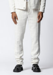 NUIT BLANCHE - PANTALON TWEED BLANC